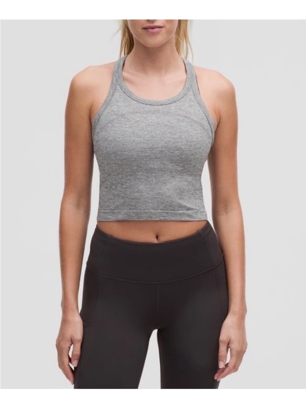 NWT Lululemon Swiftly Tech Cropped Racerback Tank Top Gray Size 8
